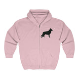 German Shepherd Silhouette Zip Hoodie