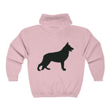 German Shepherd Silhouette Zip Hoodie