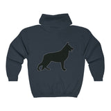 German Shepherd Silhouette Zip Hoodie