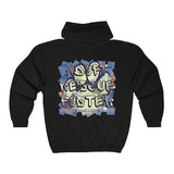 A.R.F. Project Stack Graffiti Style with Blocks Unisex Heavy Blend™ Full Zip Hooded Sweatshirt