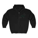 German Shepherd Silhouette Zip Hoodie