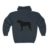 BULLMASTIFF CLASSIC DOG BREED SILHOUETTE ZIP-UP HOODIE