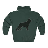 German Shepherd Silhouette Zip Hoodie
