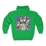 A.R.F. Project Stack Graffiti Style with Blocks Unisex Heavy Blend™ Full Zip Hooded Sweatshirt
