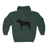 BULLMASTIFF CLASSIC DOG BREED SILHOUETTE ZIP-UP HOODIE