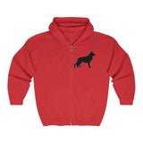 German Shepherd Silhouette Zip Hoodie