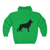 German Shepherd Silhouette Zip Hoodie