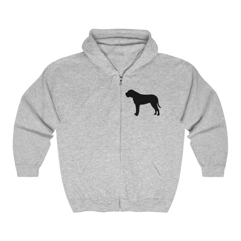 BULLMASTIFF CLASSIC DOG BREED SILHOUETTE ZIP-UP HOODIE
