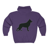 German Shepherd Silhouette Zip Hoodie