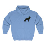 German Shepherd Silhouette Zip Hoodie
