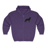 German Shepherd Silhouette Zip Hoodie