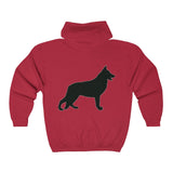 German Shepherd Silhouette Zip Hoodie