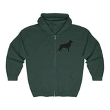 German Shepherd Silhouette Zip Hoodie