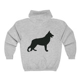 German Shepherd Silhouette Zip Hoodie