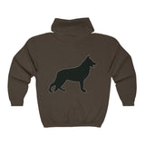German Shepherd Silhouette Zip Hoodie