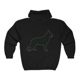 German Shepherd Silhouette Zip Hoodie