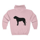 BULLMASTIFF CLASSIC DOG BREED SILHOUETTE ZIP-UP HOODIE