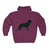 German Shepherd Silhouette Zip Hoodie