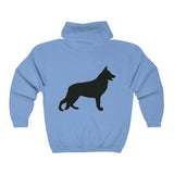 German Shepherd Silhouette Zip Hoodie