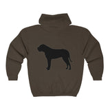 BULLMASTIFF CLASSIC DOG BREED SILHOUETTE ZIP-UP HOODIE