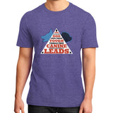 District T-Shirt (on man) Heather purple TWO DOG TOUGH LLC