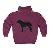 BULLMASTIFF CLASSIC DOG BREED SILHOUETTE ZIP-UP HOODIE