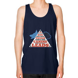 Unisex Fine Jersey Tank (on man) Navy TWO DOG TOUGH LLC