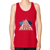 Unisex Fine Jersey Tank (on man) Red TWO DOG TOUGH LLC