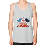Unisex Fine Jersey Tank (on man) Silver TWO DOG TOUGH LLC