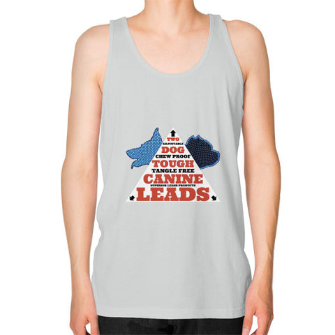 Unisex Fine Jersey Tank (on man) Silver TWO DOG TOUGH LLC
