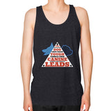 Unisex Fine Jersey Tank (on man) Tri-Blend Black TWO DOG TOUGH LLC