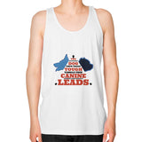 Unisex Fine Jersey Tank (on man) White TWO DOG TOUGH LLC