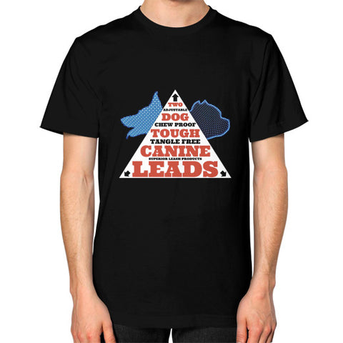 Unisex T-Shirt (on man) Black TWO DOG TOUGH LLC