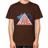 Unisex T-Shirt (on man) Brown TWO DOG TOUGH LLC