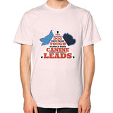 Unisex T-Shirt (on man) Light pink TWO DOG TOUGH LLC