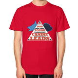 Unisex T-Shirt (on man) Red TWO DOG TOUGH LLC
