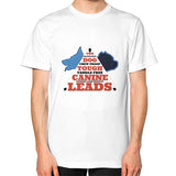 Unisex T-Shirt (on man) White TWO DOG TOUGH LLC