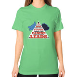 Unisex T-Shirt (on woman) Grass TWO DOG TOUGH LLC