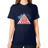 Unisex T-Shirt (on woman) Navy TWO DOG TOUGH LLC