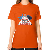 Unisex T-Shirt (on woman) Orange TWO DOG TOUGH LLC
