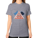 Unisex T-Shirt (on woman) Tri-Blend Grey TWO DOG TOUGH LLC
