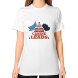 Unisex T-Shirt (on woman) White TWO DOG TOUGH LLC