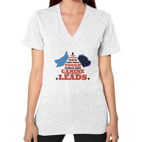 V-Neck (on woman) Ash grey TWO DOG TOUGH LLC
