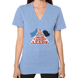 V-Neck (on woman) Tri-Blend Blue TWO DOG TOUGH LLC
