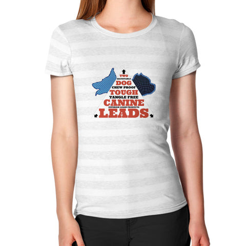 Women's T-Shirt Ash White Stripe TWO DOG TOUGH LLC