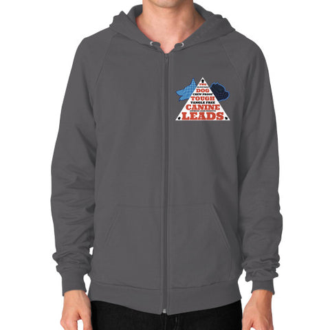 Zip Hoodie (on man) Asphalt TWO DOG TOUGH LLC