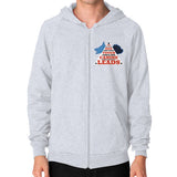 Zip Hoodie (on man) Heather grey TWO DOG TOUGH LLC