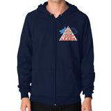 Zip Hoodie (on man) Navy TWO DOG TOUGH LLC