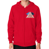 Zip Hoodie (on man) Red TWO DOG TOUGH LLC