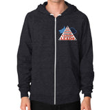 Zip Hoodie (on man) Tri-Blend Black TWO DOG TOUGH LLC